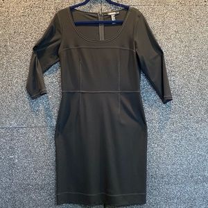 DKNY Black Dress Semi Sheer Yoke and Sleeves 12